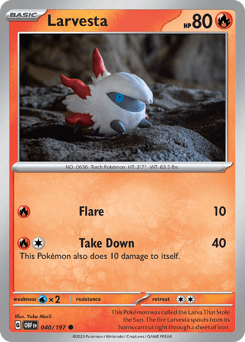 Larvesta 40/197 — Obsidian Flames