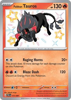 Paldean Tauros 111/91 — Paldean Fates