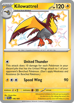Kilowattrel 146/91 — Paldean Fates