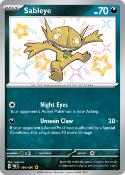 Sableye 184/91 — Paldean Fates