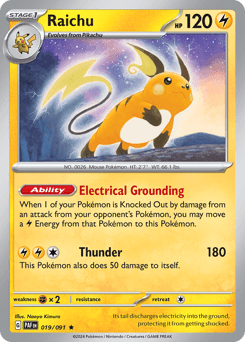 Raichu 19/91 — Paldean Fates