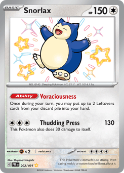 Snorlax 202/91 — Paldean Fates