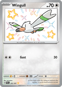 Wingull 203/91 — Paldean Fates