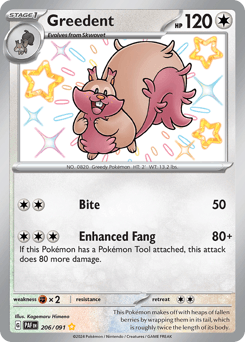 Greedent 206/91 — Paldean Fates