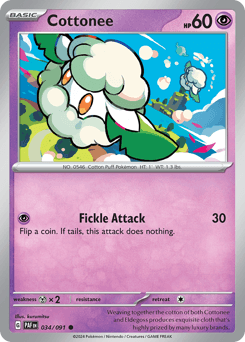 Cottonee 34/91 — Paldean Fates