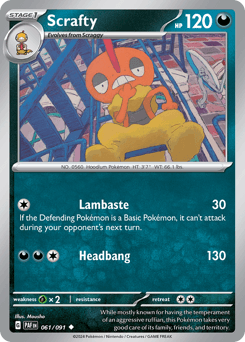 Scrafty 61/91 — Paldean Fates