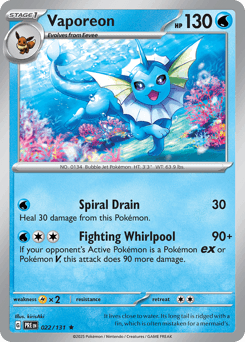 Vaporeon Pokémon card