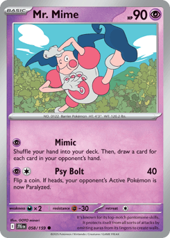 Mr. Mime Pokémon card