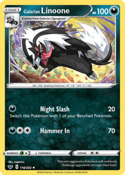 Galarian Linoone 118/202 — Sword & Shield