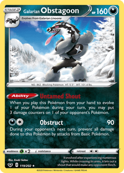 Galarian Obstagoon 119/202 — Sword & Shield