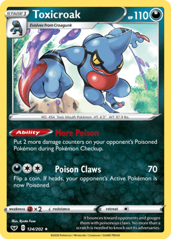 Toxicroak 124/202 — Sword & Shield