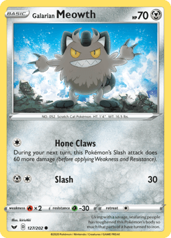 Galarian Meowth 127/202 — Sword & Shield