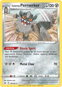 Galarian Perrserker 128/202 — Sword & Shield