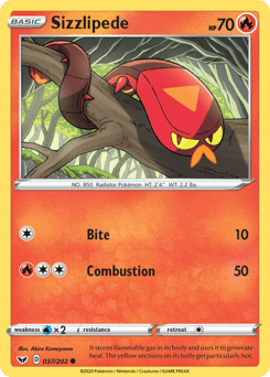 Sizzlipede 37/202 — Sword & Shield