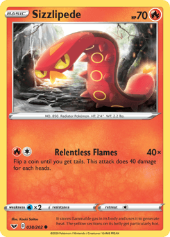 Sizzlipede 38/202 — Sword & Shield