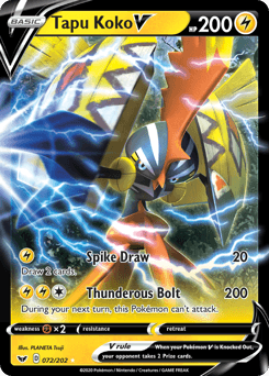 Tapu Koko V 72/202 — Sword & Shield