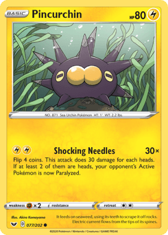 Pincurchin 77/202 — Sword & Shield