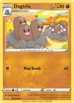 Dugtrio 93/202 — Sword & Shield