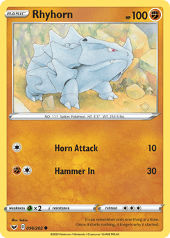 Rhyhorn 96/202 — Sword & Shield