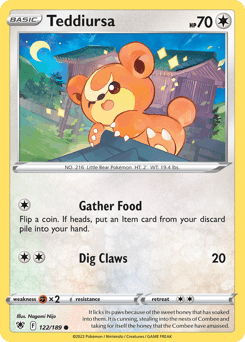 Teddiursa Pokémon card