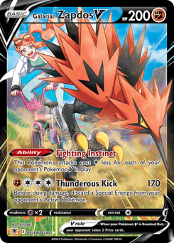 Galarian Zapdos V TG19/30 — Astral Radiance Trainer Gallery