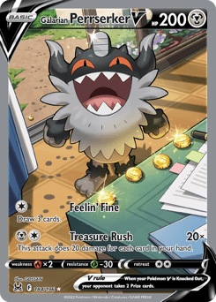 Galarian Perrserker V 184/196 — Lost Origin