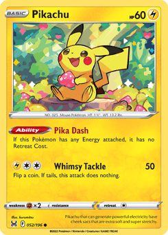 Pikachu 52/196 — Lost Origin