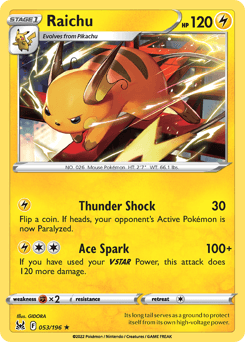 Raichu 53/196 — Lost Origin
