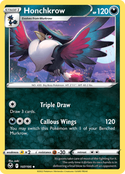 Honchkrow 107/195 — Silver Tempest