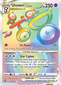 Unown VSTAR 199/195 — Silver Tempest