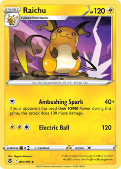 Raichu 50/195 — Silver Tempest
