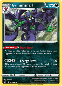 Grimmsnarl 125/192 — Rebel Clash