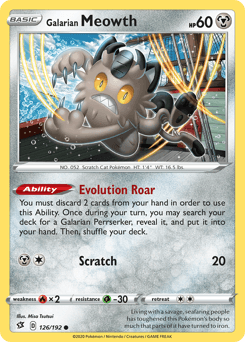 Galarian Meowth 126/192 — Rebel Clash