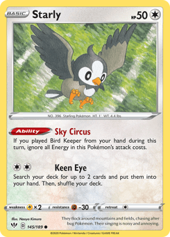 Starly 145/189 — Darkness Ablaze