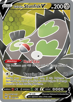 Galarian Stunfisk V 184/189 — Darkness Ablaze