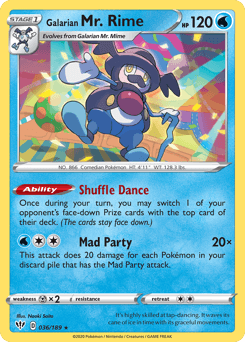 Galarian Mr. Rime 36/189 — Darkness Ablaze