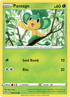 Pansage 6/189 — Darkness Ablaze