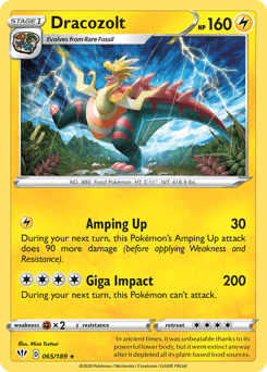 Dracozolt 65/189 — Darkness Ablaze