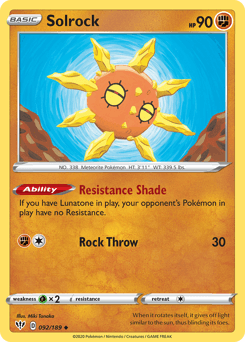Solrock 92/189 — Darkness Ablaze