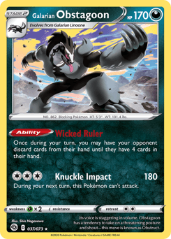 Galarian Obstagoon 37/73 — Champion's Path