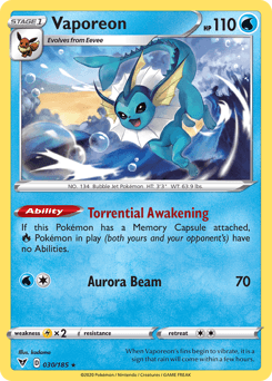 Vaporeon 30/185 — Vivid Voltage