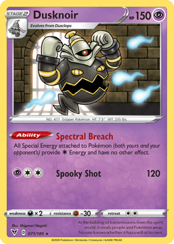 Dusknoir 71/185 — Vivid Voltage