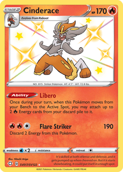 Cinderace SV017/122 — Shining Fates Shiny Vault