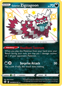 Galarian Zigzagoon SV078/122 — Shining Fates Shiny Vault