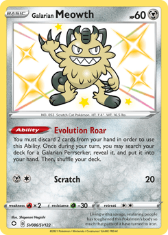 Galarian Meowth SV086/122 — Shining Fates Shiny Vault