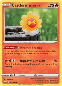 Castform Sunny Form 22/198 — Chilling Reign