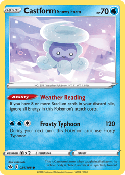 Castform Snowy Form 34/198 — Chilling Reign
