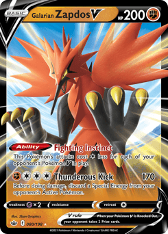 Galarian Zapdos V 80/198 — Chilling Reign