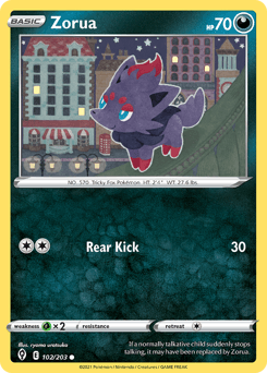 Zorua 102/203 — Evolving Skies