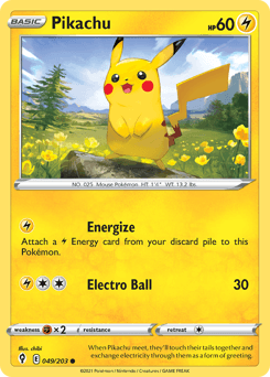 Pikachu 49/203 — Evolving Skies